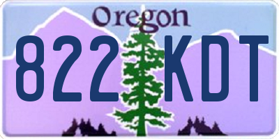 OR license plate 822KDT
