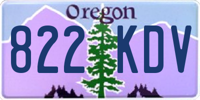 OR license plate 822KDV