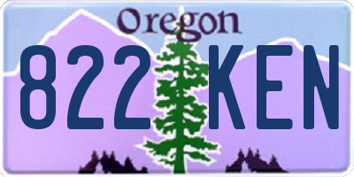 OR license plate 822KEN