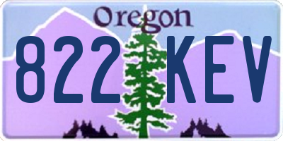 OR license plate 822KEV