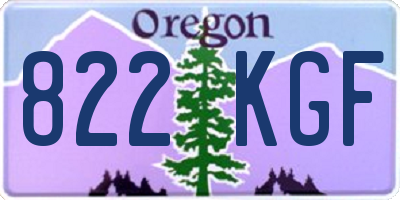OR license plate 822KGF