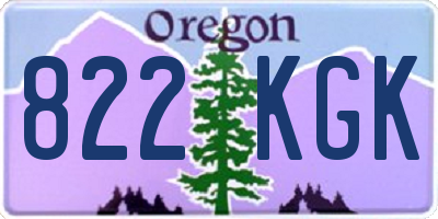 OR license plate 822KGK