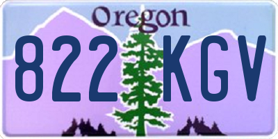 OR license plate 822KGV