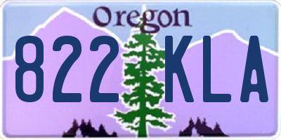 OR license plate 822KLA
