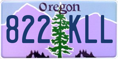 OR license plate 822KLL