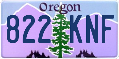 OR license plate 822KNF