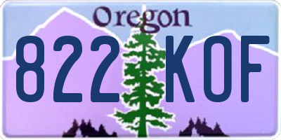 OR license plate 822KOF