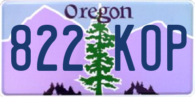 OR license plate 822KOP
