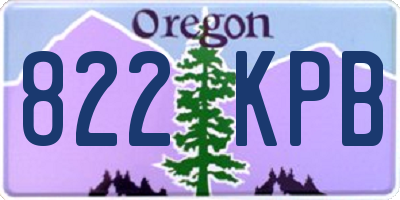 OR license plate 822KPB