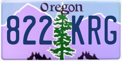 OR license plate 822KRG