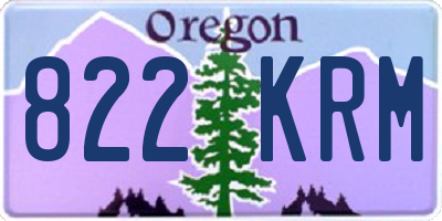 OR license plate 822KRM