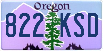 OR license plate 822KSD