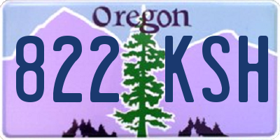 OR license plate 822KSH
