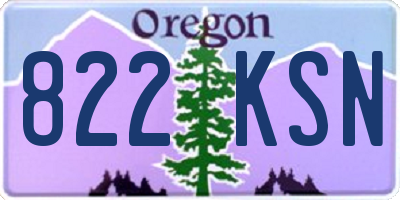 OR license plate 822KSN
