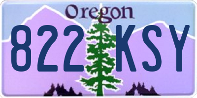 OR license plate 822KSY