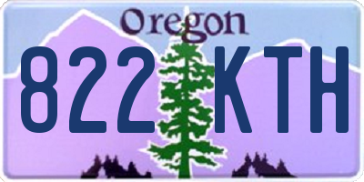 OR license plate 822KTH