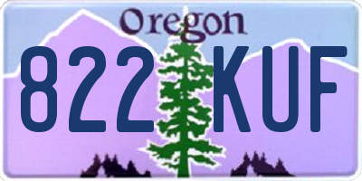 OR license plate 822KUF