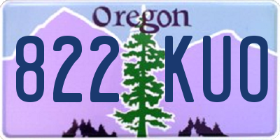 OR license plate 822KUO
