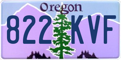 OR license plate 822KVF
