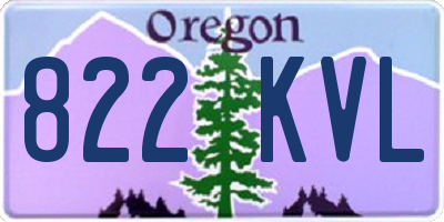 OR license plate 822KVL
