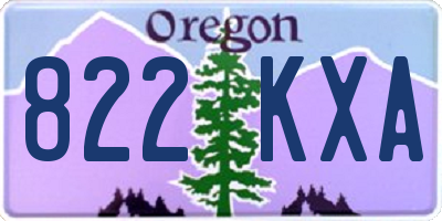 OR license plate 822KXA
