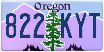 OR license plate 822KYT