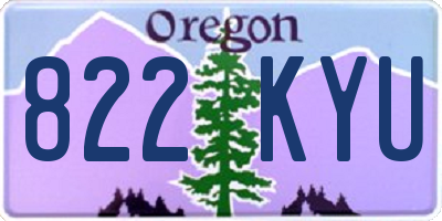 OR license plate 822KYU