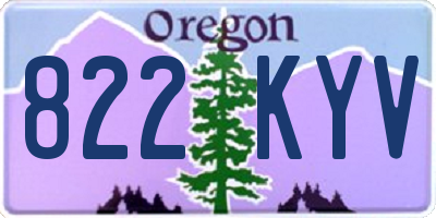 OR license plate 822KYV