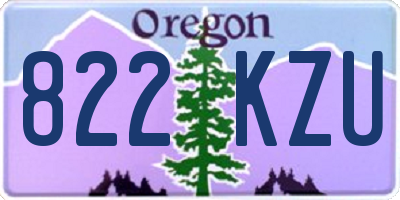 OR license plate 822KZU