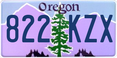 OR license plate 822KZX