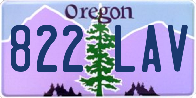 OR license plate 822LAV