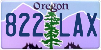 OR license plate 822LAX