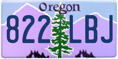 OR license plate 822LBJ