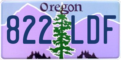 OR license plate 822LDF