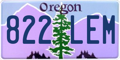 OR license plate 822LEM