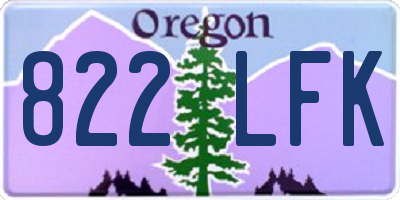 OR license plate 822LFK