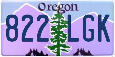 OR license plate 822LGK