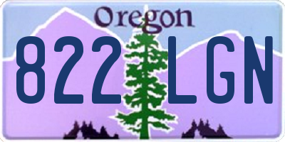 OR license plate 822LGN