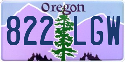 OR license plate 822LGW