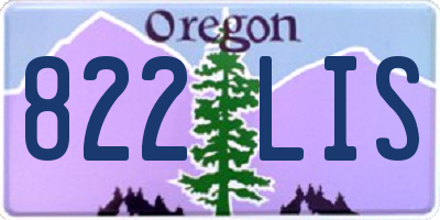 OR license plate 822LIS