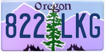 OR license plate 822LKG