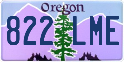 OR license plate 822LME