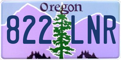 OR license plate 822LNR