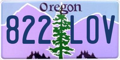 OR license plate 822LOV