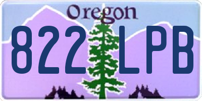 OR license plate 822LPB