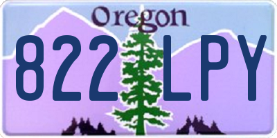 OR license plate 822LPY