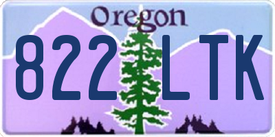 OR license plate 822LTK