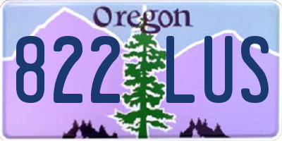 OR license plate 822LUS