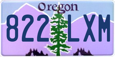 OR license plate 822LXM