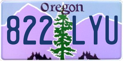 OR license plate 822LYU